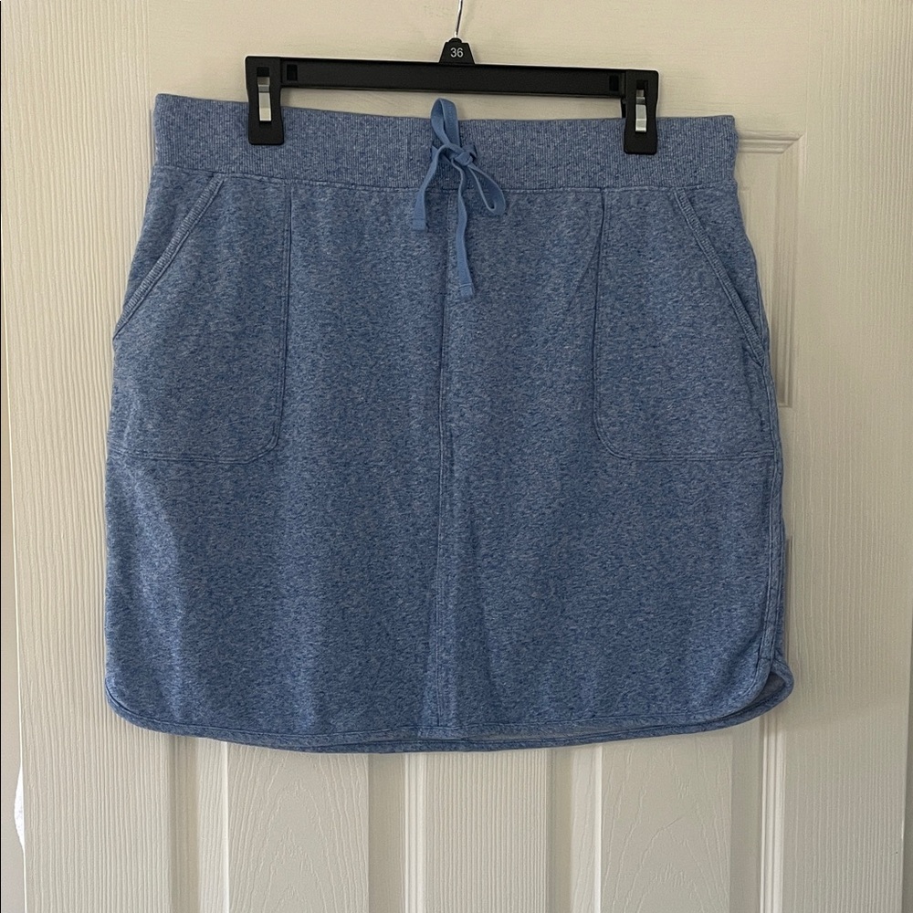T by Talbots Eventide Terry Drawstring Waist‎ Knit Skirt Size L Athleisure